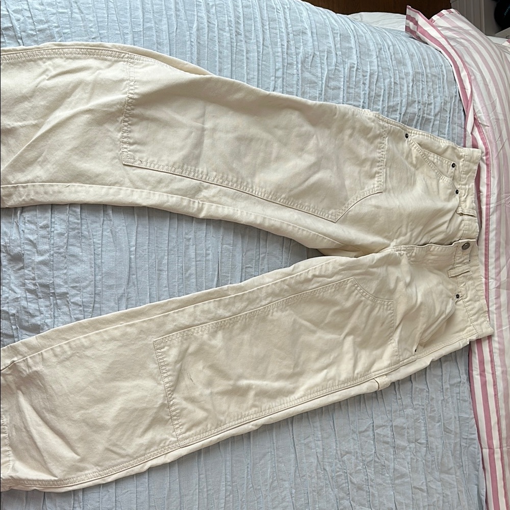 Cream Casual Pants